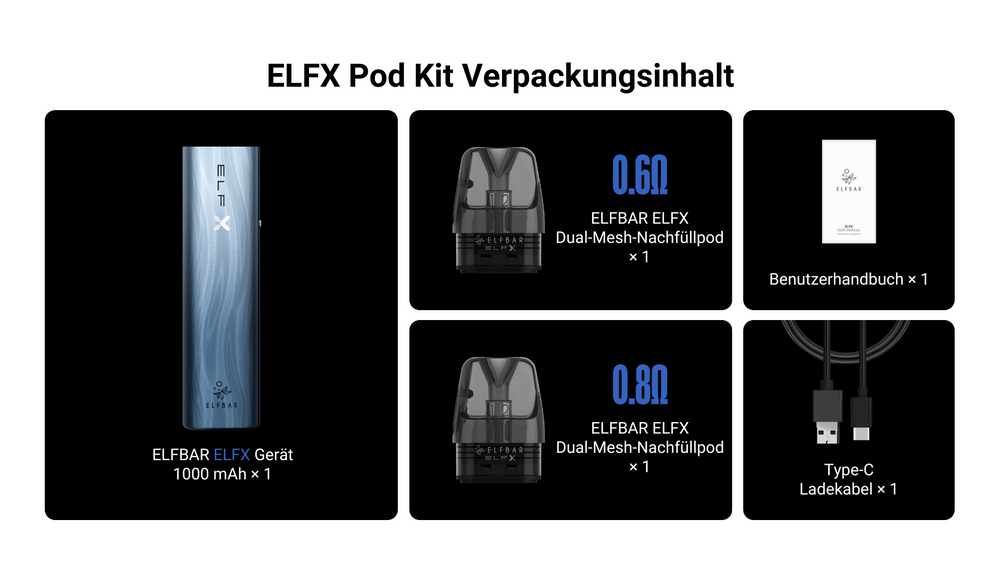 ELFBAR ELFX Pod Kit - 1000mAh - End of Life