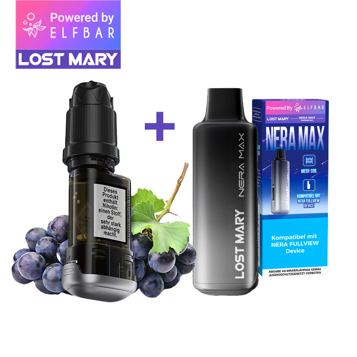 ELFBAR LOST MARY NERA MAX Refill Container Summer Grape inkl. Refillable Pod