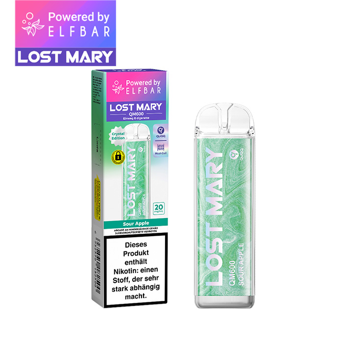 ELFBAR LOST MARY QM600 - Sour Apple 20mg Nikotin