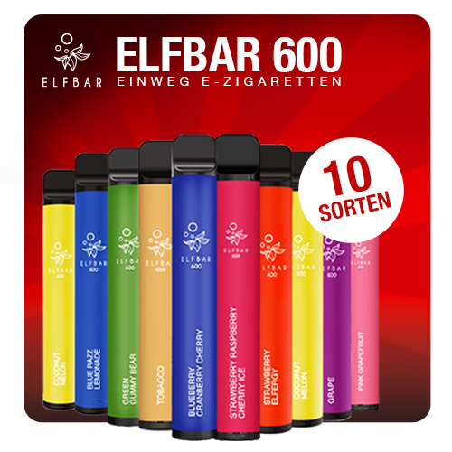 ELFBAR 600 - Nikotinfrei - Alle Sorten