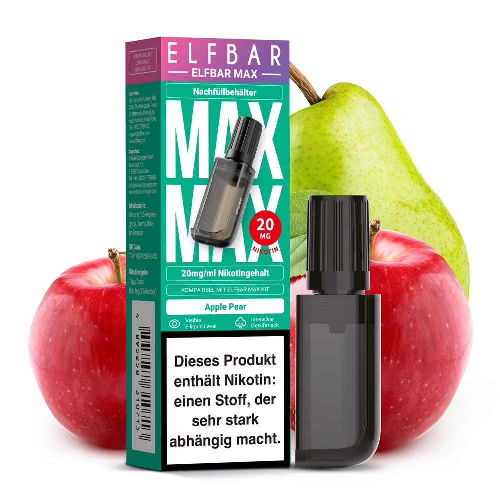 ELFBAR MAX Pod Apple Pear 20mg Nikotingehalt