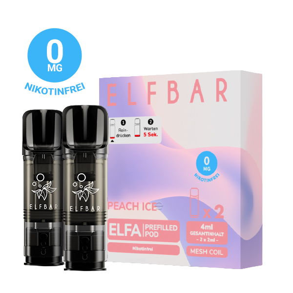 ELFBAR ELFA Peach Ice / Juicy Peach 0mg Nikotin 2er Pack