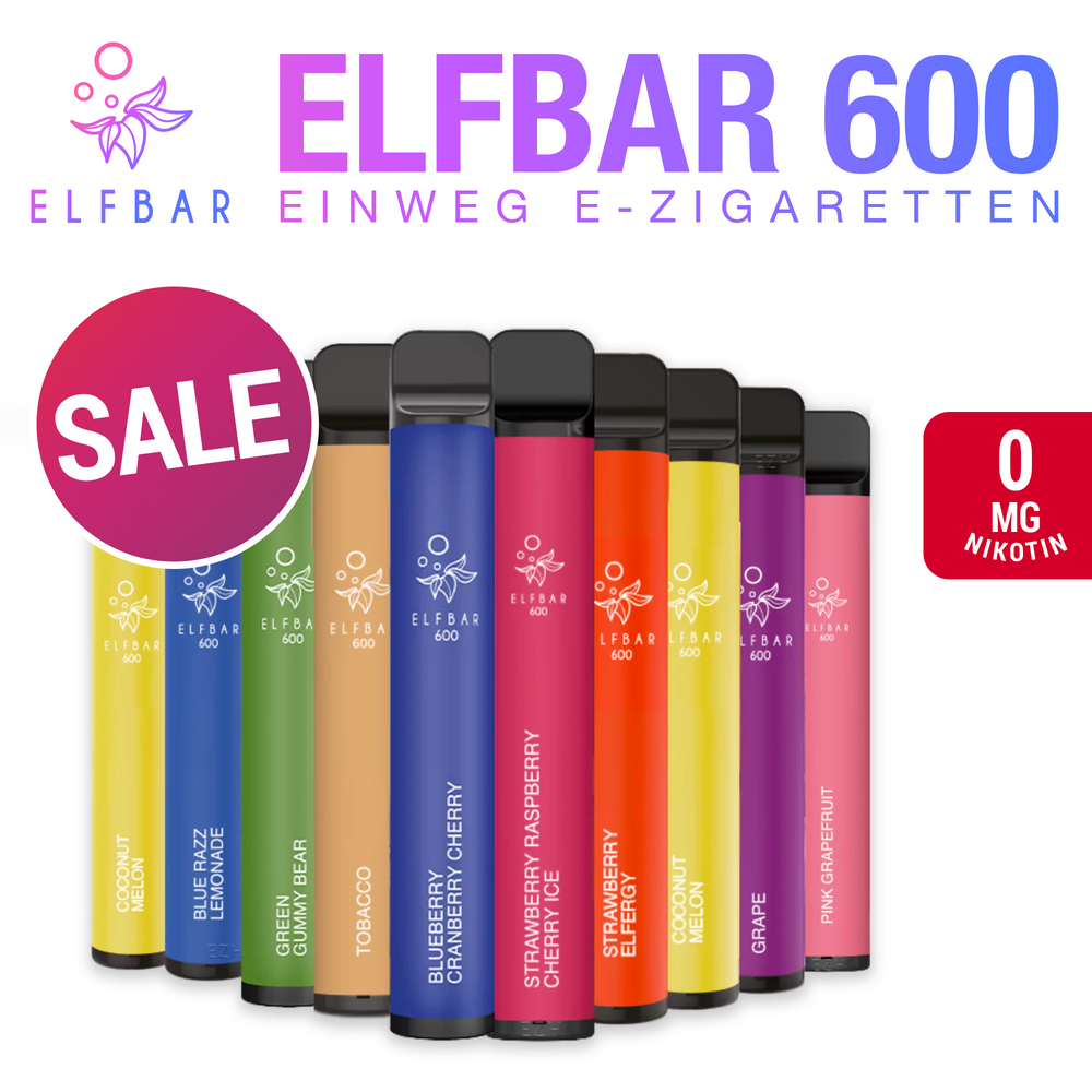 ELFBAR 600 - Nikotinfrei - Alle Sorten