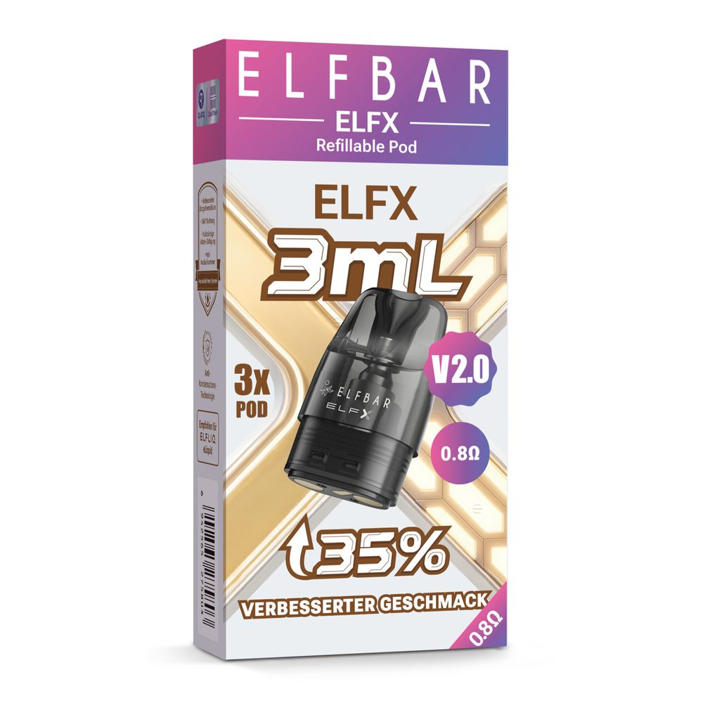 ELFBAR ELFX V2.0 - Refillable Pod - 3er Pack - 3ml